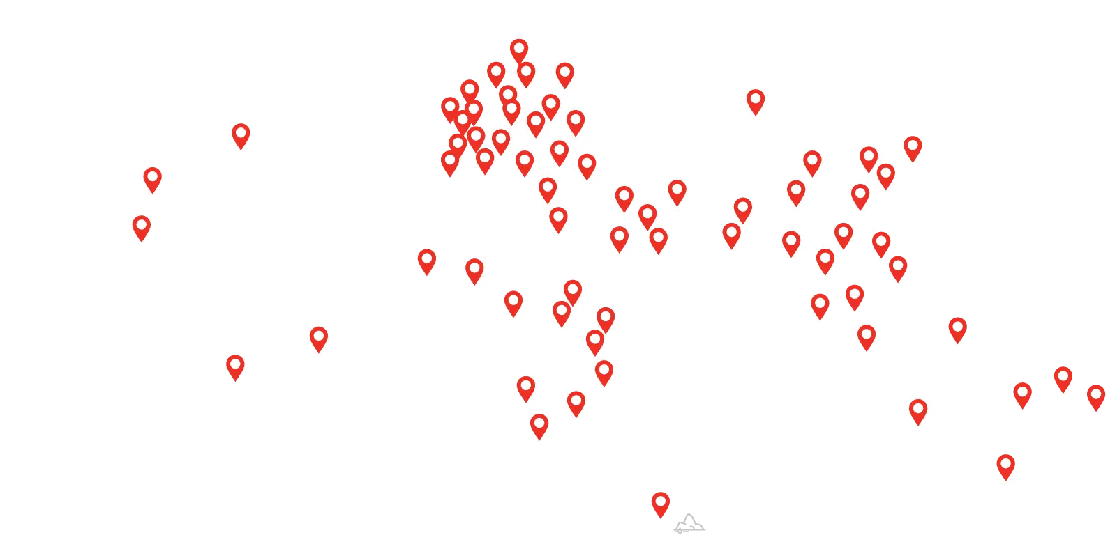 Global map of locations
